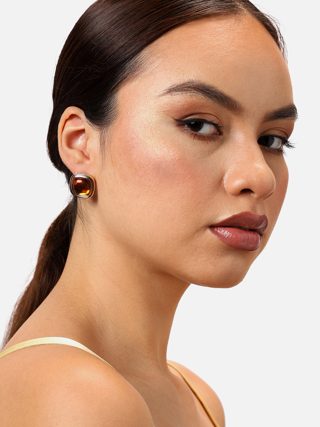 Gold Plated Party Designer Stone Stud For Women