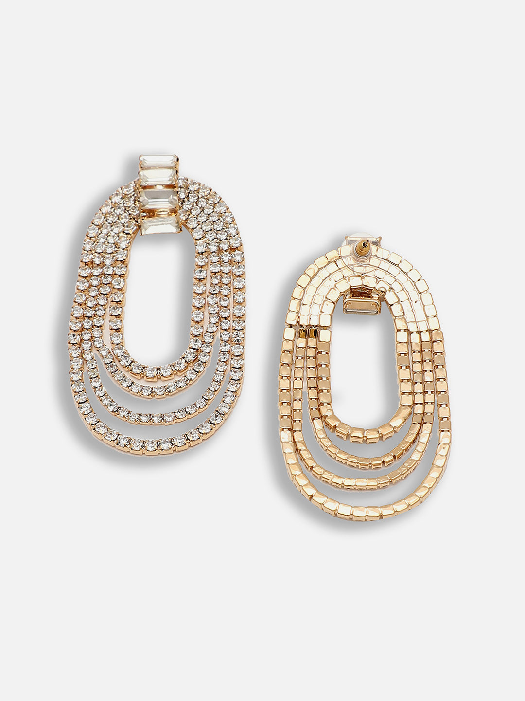 Gold Plated Party Designer Stone Drop Earring For Women