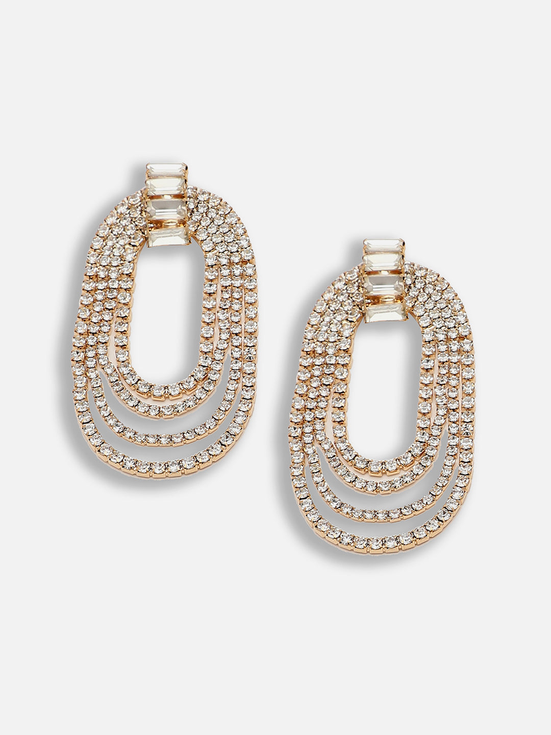 Gold Plated Party Designer Stone Drop Earring For Women