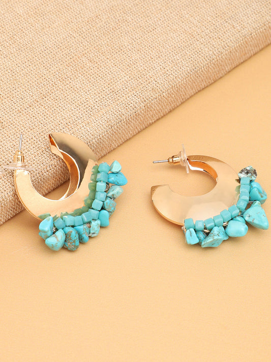 Gold Plated Party Designer Stone Drop Earring For Women