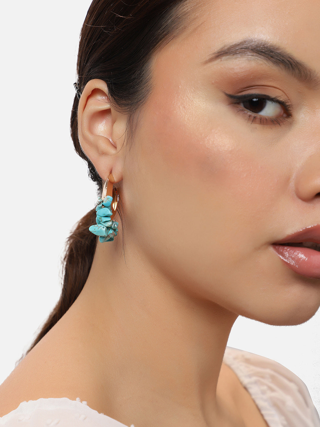 Gold Plated Party Designer Stone Drop Earring For Women