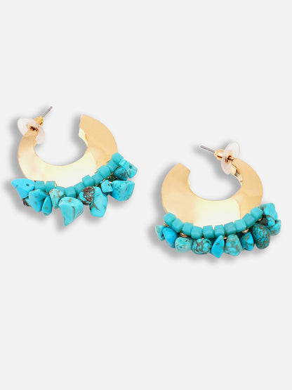 Gold Plated Party Designer Stone Drop Earring For Women