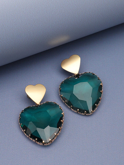 Gold Plated Party Designer Stone Drop Earring For Women
