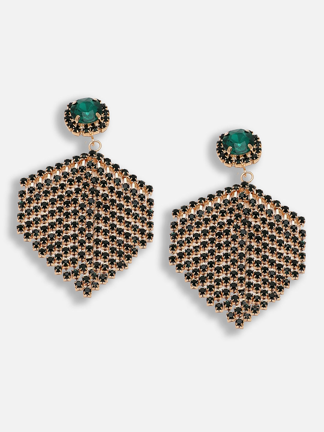 Gold Plated Party Designer Stone Drop Earring For Women