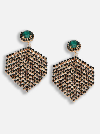 Gold Plated Party Designer Stone Drop Earring For Women