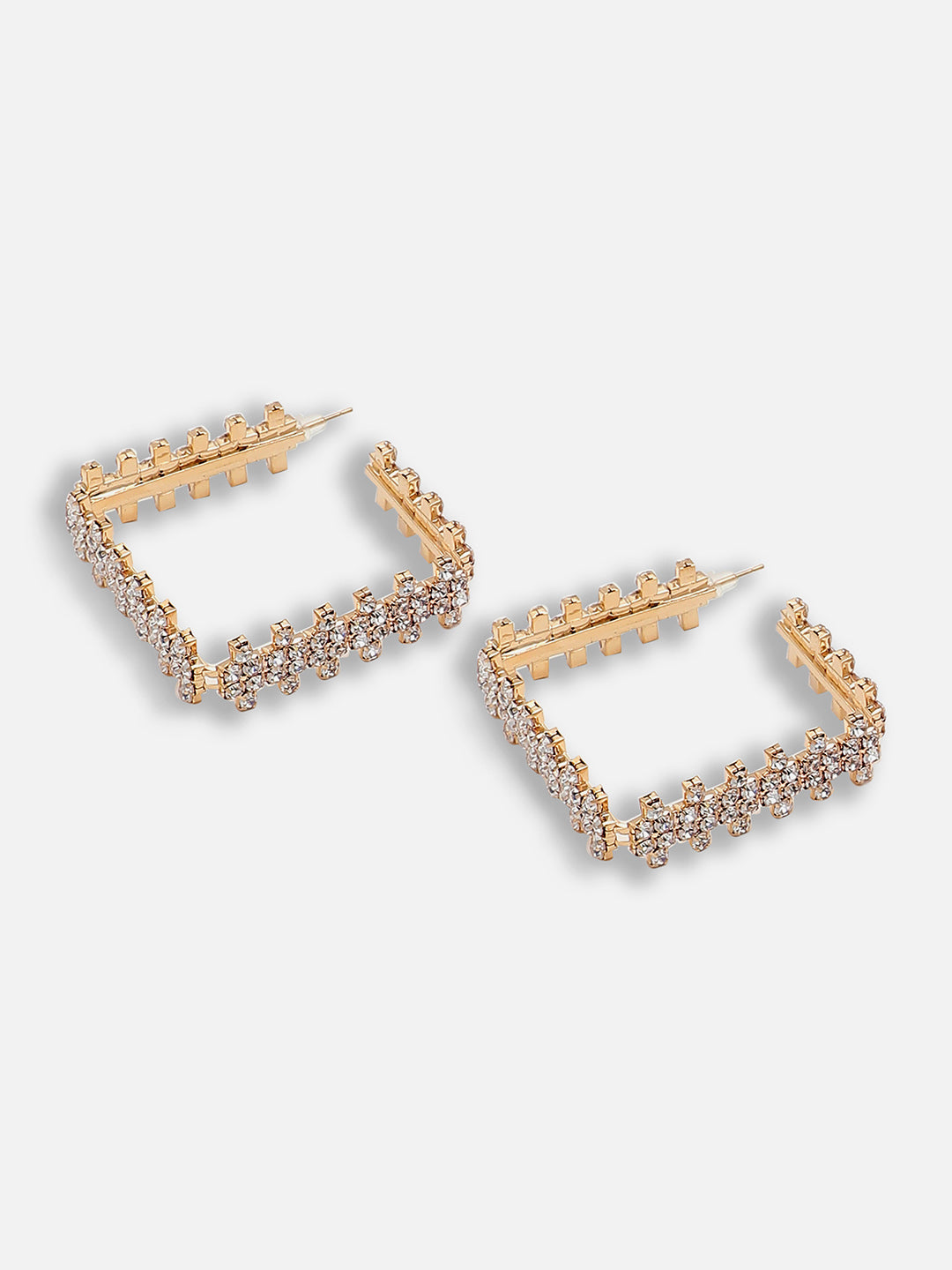 Gold Plated Party American Diamond Hoop Earring For Women