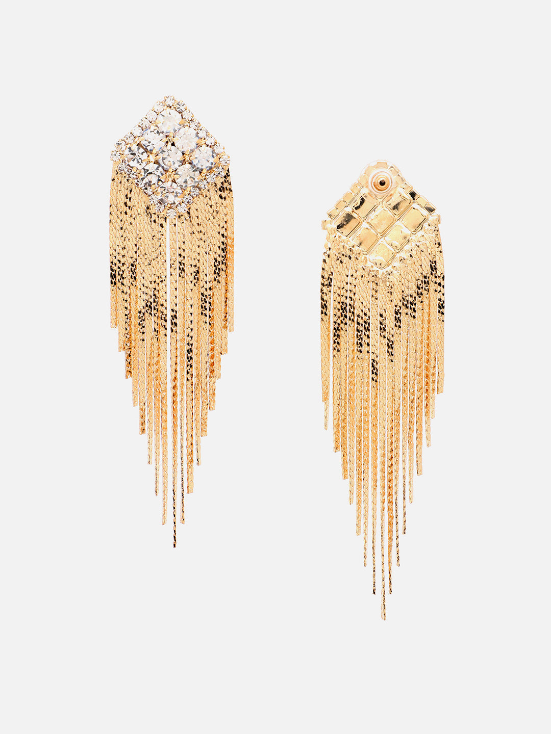 Gold Plated Party Designer Stone Drop Earring For Women