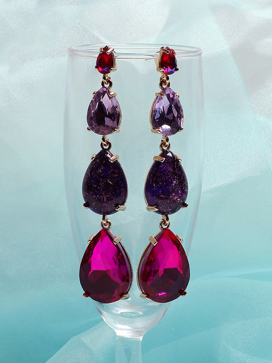 Gold Plated Party Designer Stone Drop Earring For Women