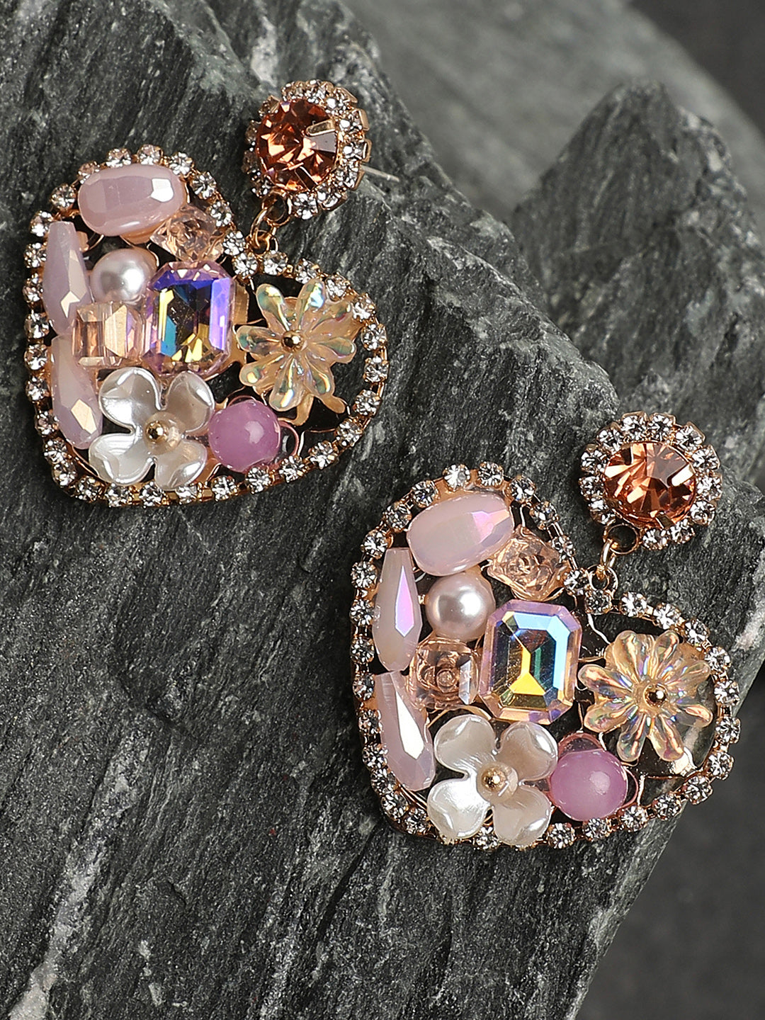 Gold Plated Party Designer Stone Drop Earring For Women