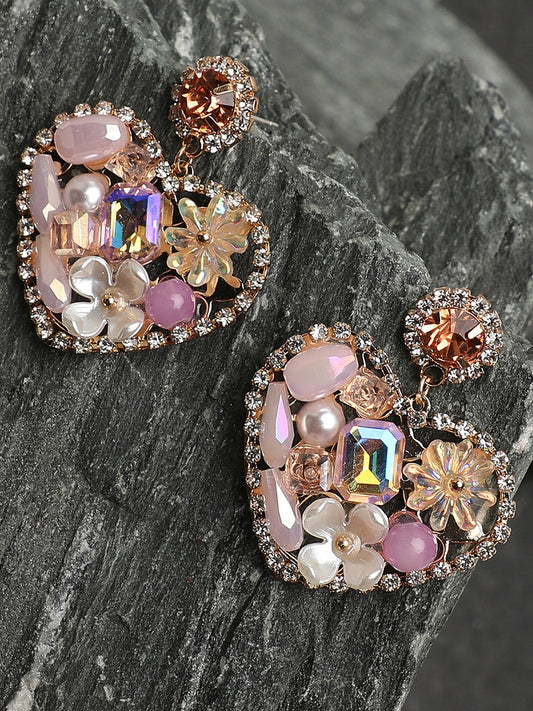 Gold Plated Party Designer Stone Drop Earring For Women