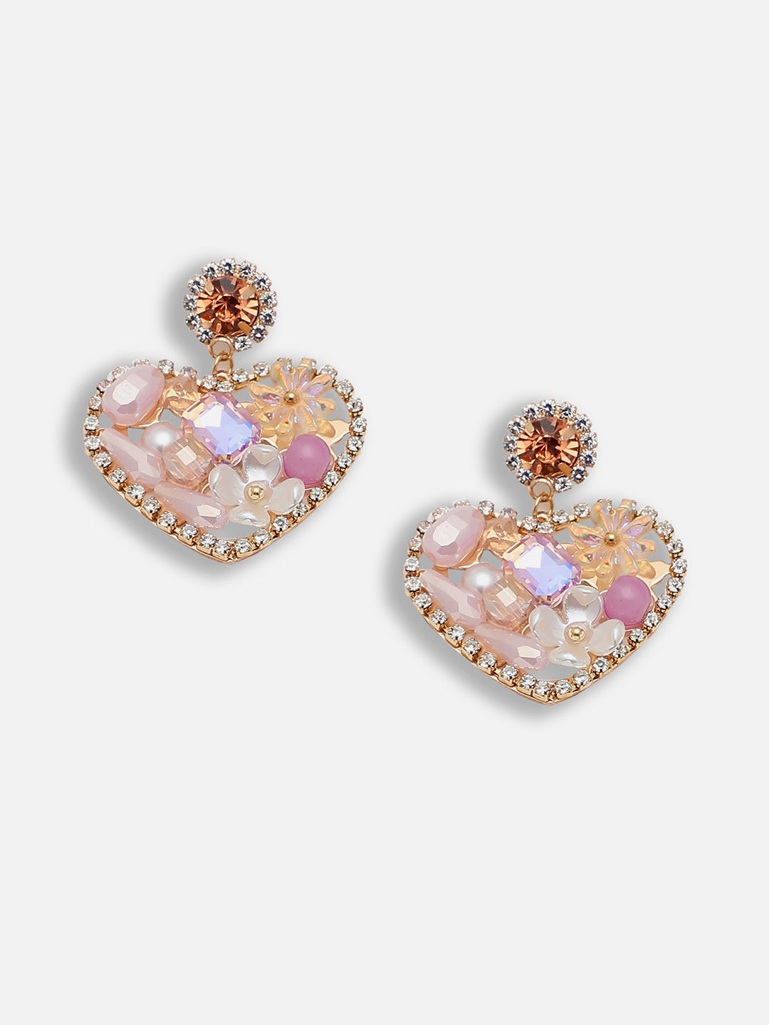 Gold Plated Party Designer Stone Drop Earring For Women