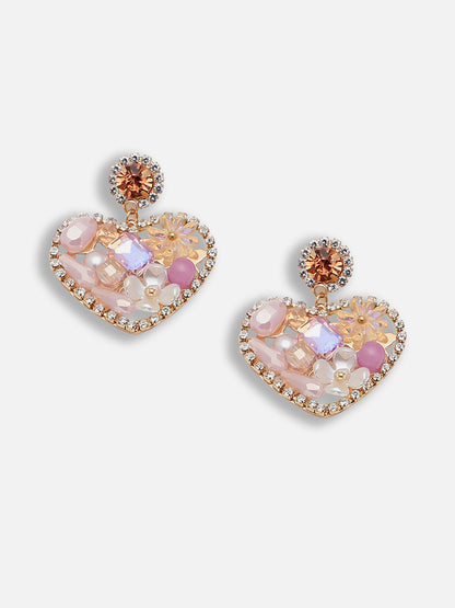 Gold Plated Party Designer Stone Drop Earring For Women