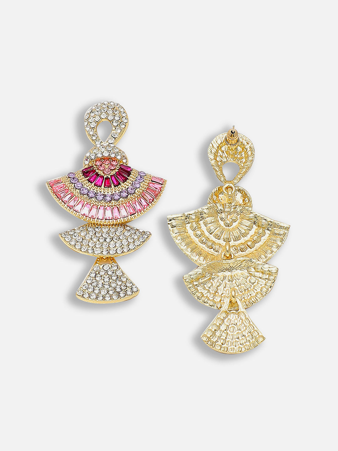 Gold Plated Party Designer Stone Drop Earring For Women