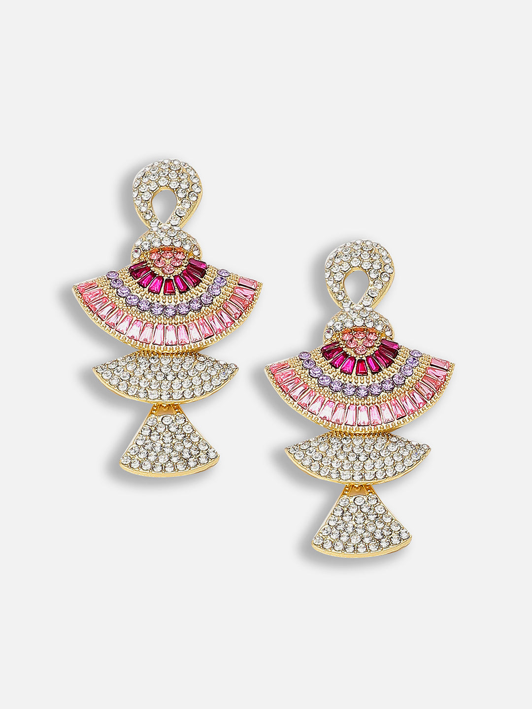 Gold Plated Party Designer Stone Drop Earring For Women