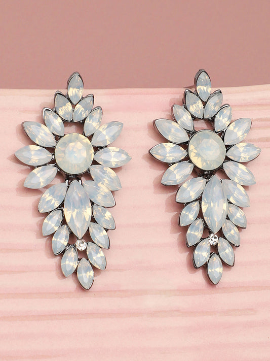 Gold Plated Party Designer Stone Drop Earring For Women