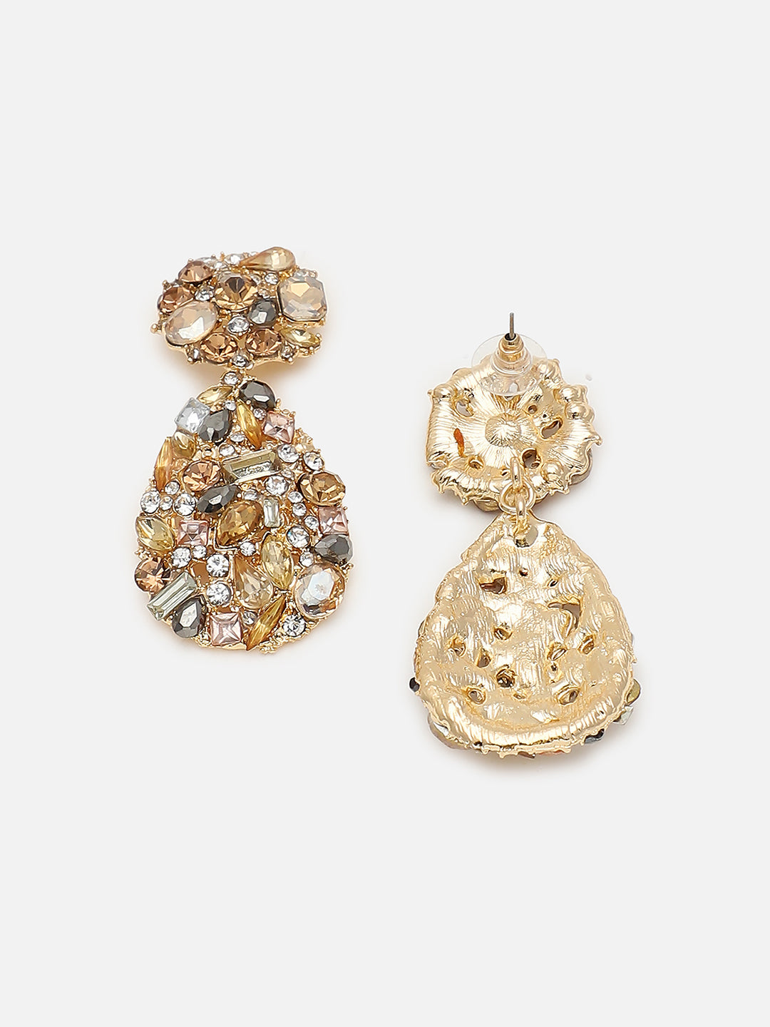 Gold Plated Party Designer Stone Drop Earring For Women