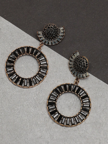 Gold Plated Party Designer Stone Drop Earring For Women