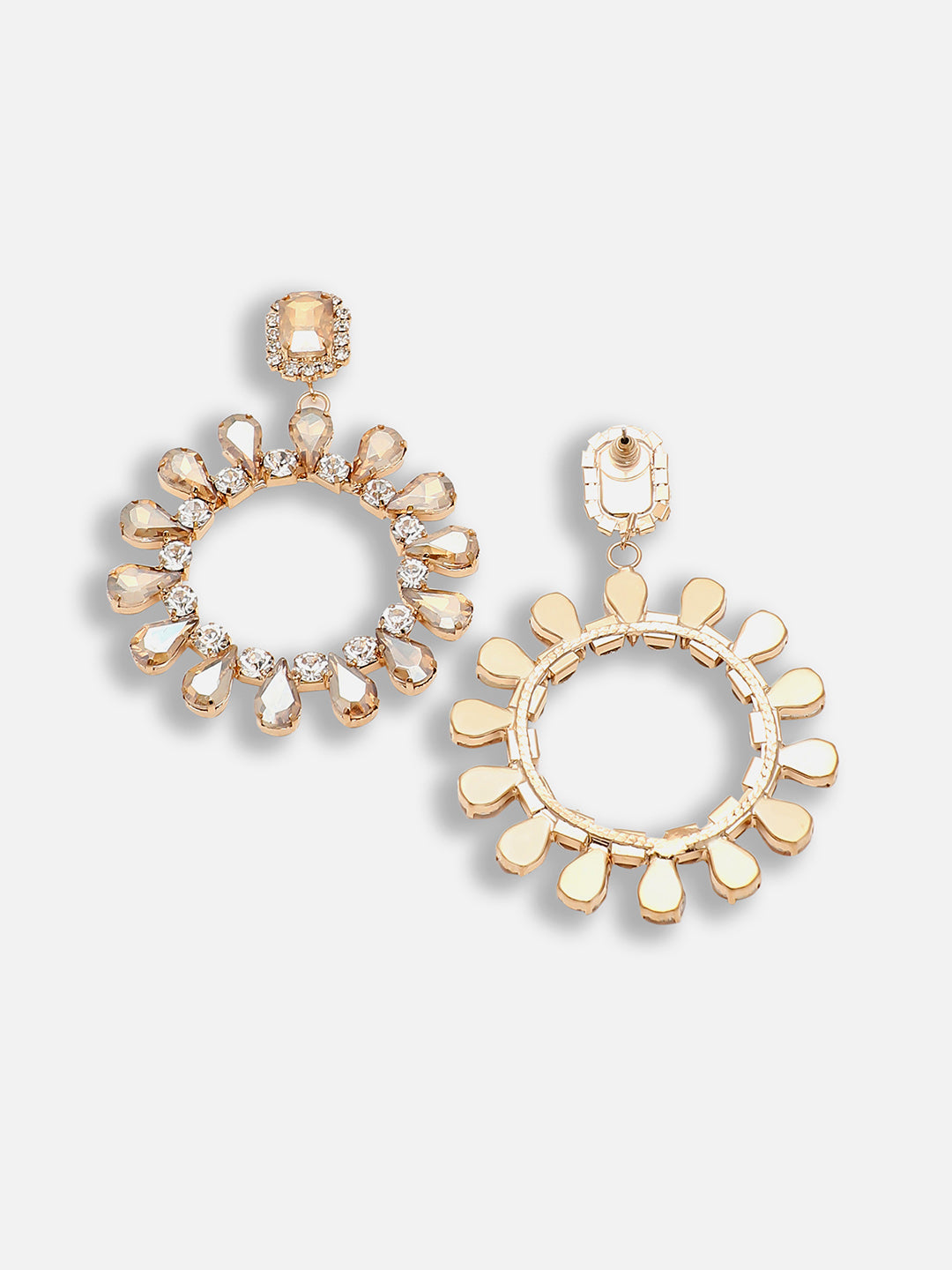 Gold Plated Party Designer Stone Drop Earring For Women