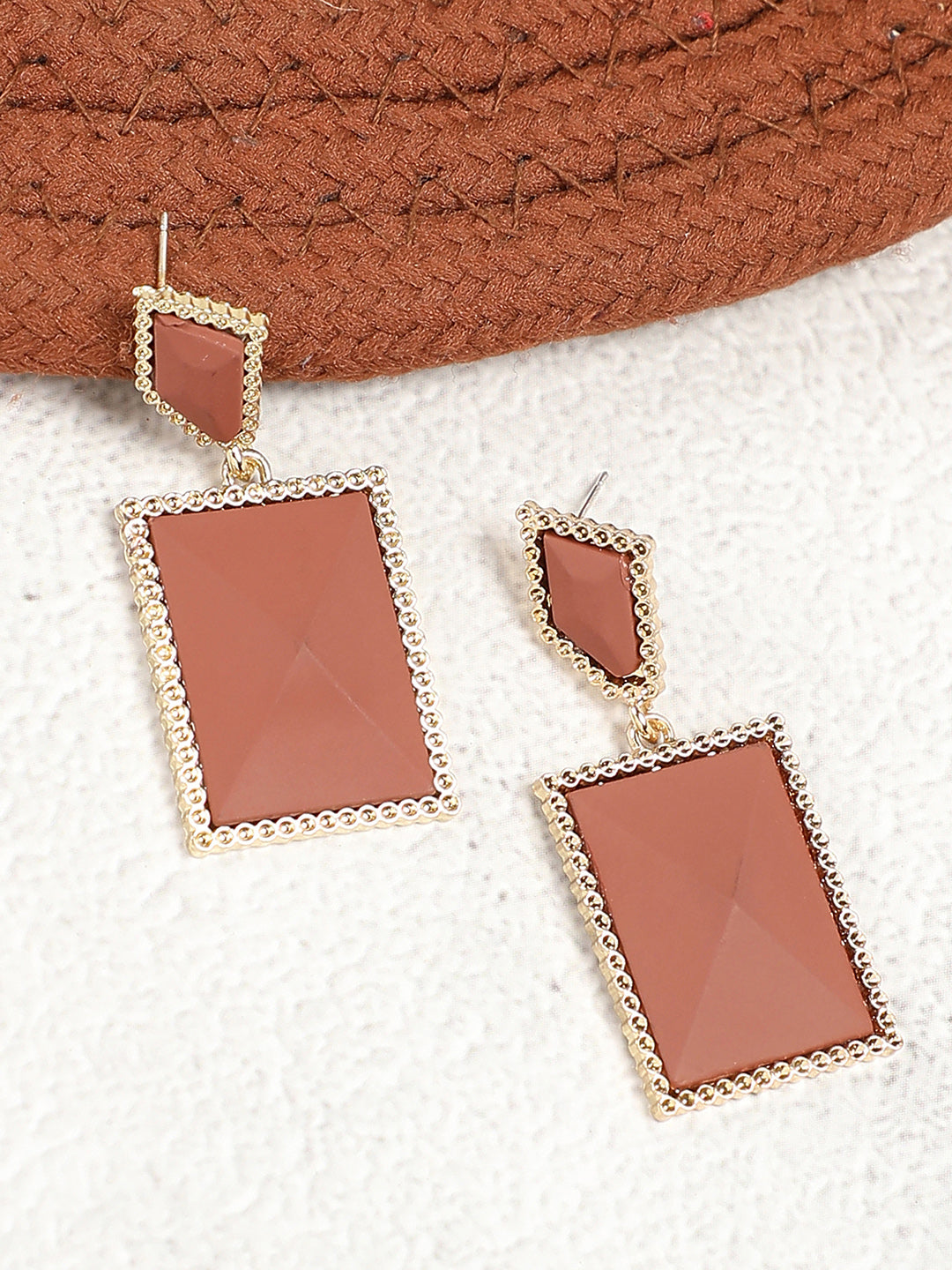 Gold Plated Party Designer Stone Drop Earring For Women