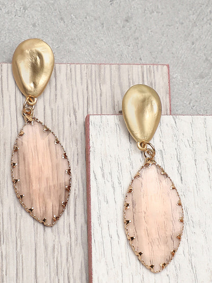 Gold Plated Party Designer Stone Drop Earring For Women
