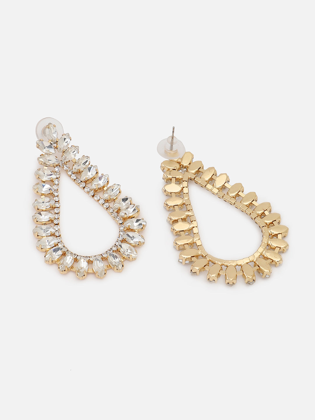 Gold Plated Party Designer Stone Drop Earring For Women