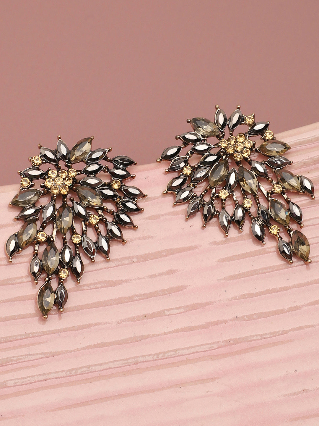Gold Plated Party Designer Stone Drop Earring For Women