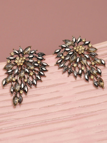 Gold Plated Party Designer Stone Drop Earring For Women