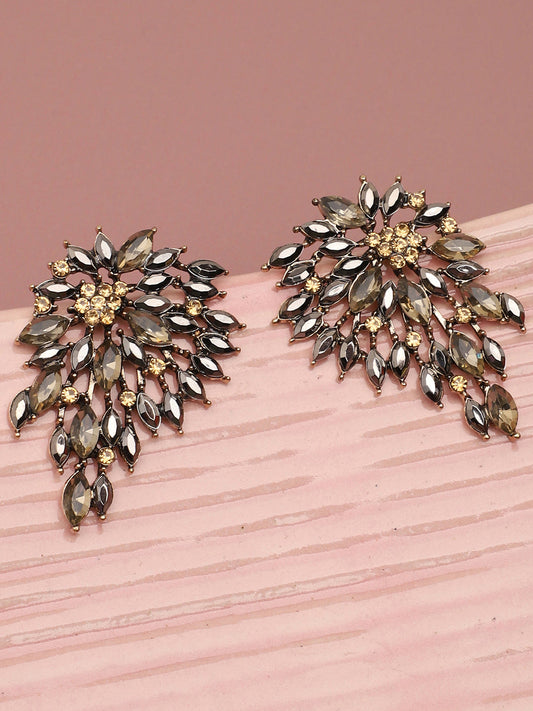 Gold Plated Party Designer Stone Drop Earring For Women