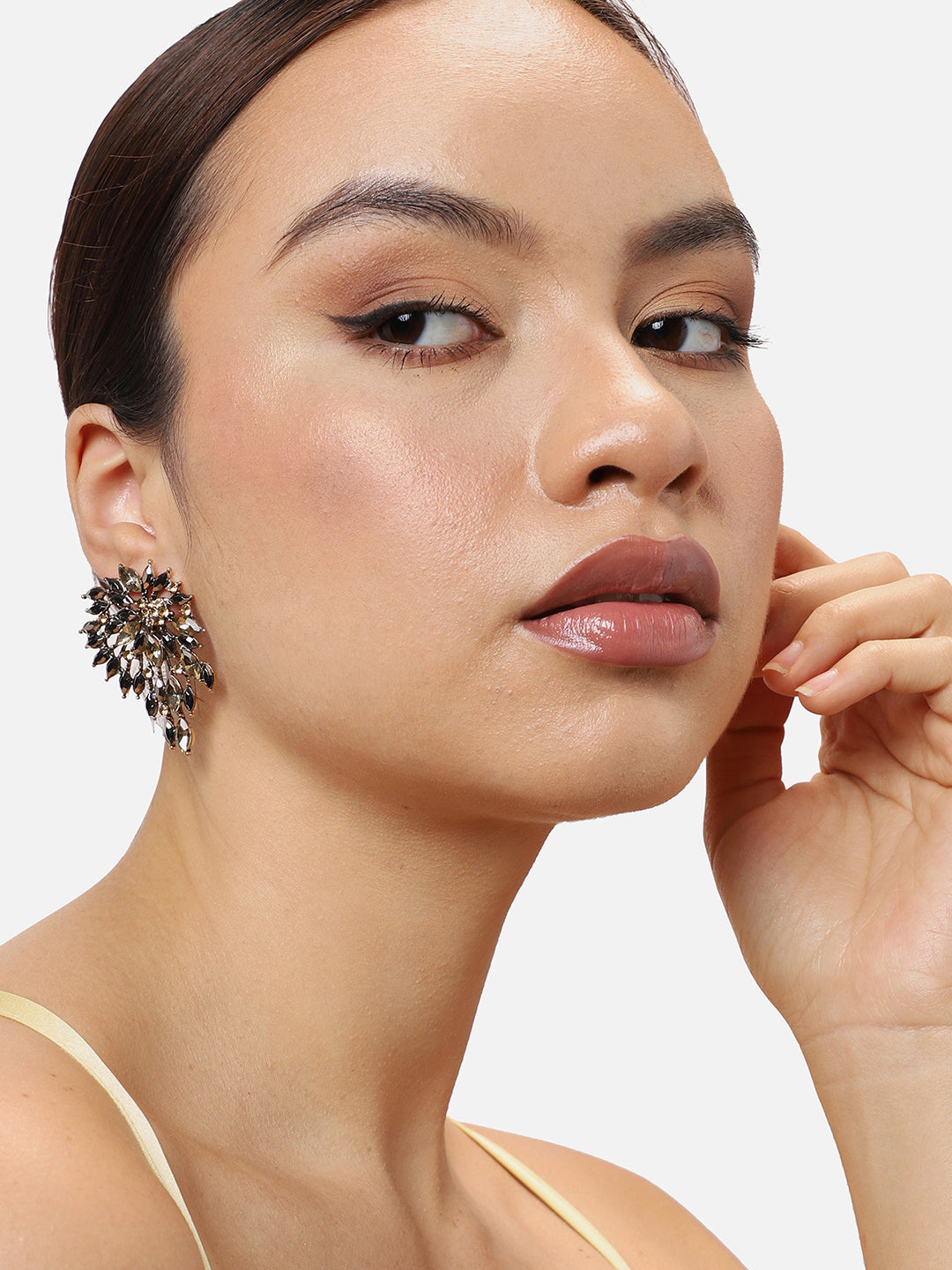 Gold Plated Party Designer Stone Drop Earring For Women