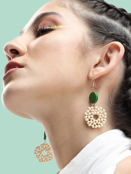 Gold Plated Party Designer Stone Drop Earring