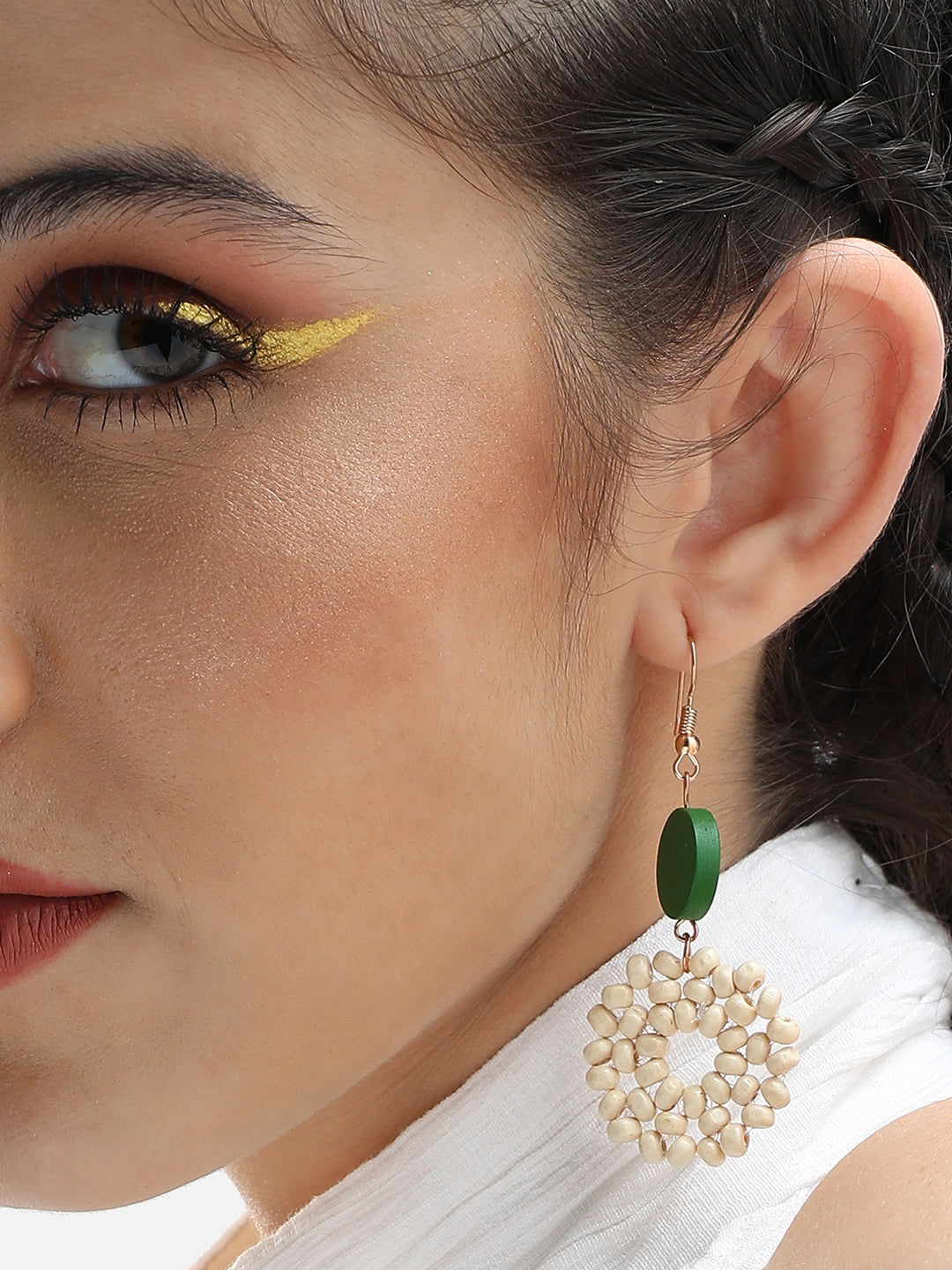 Gold Plated Party Designer Stone Drop Earring