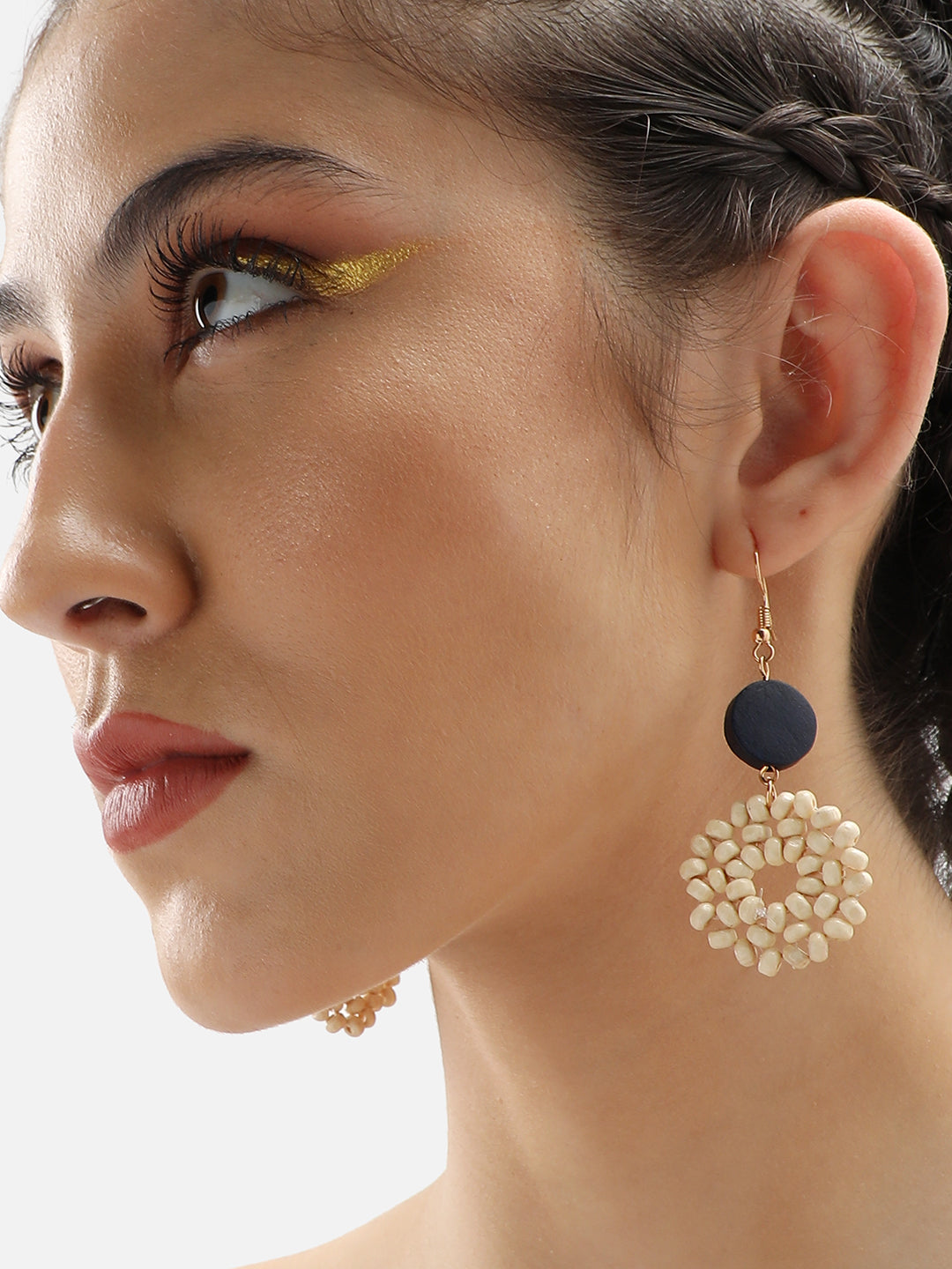 Gold Plated Party Designer Stone Drop Earring For Women