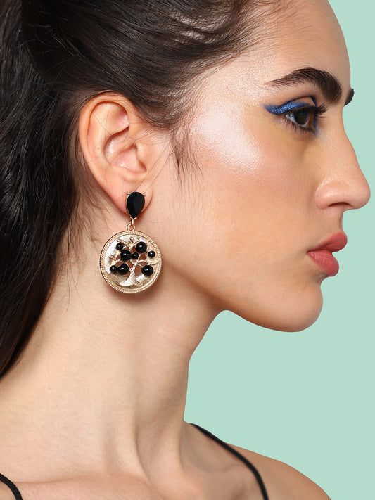 Gold Plated Party Designer Stone Drop Earring For Women