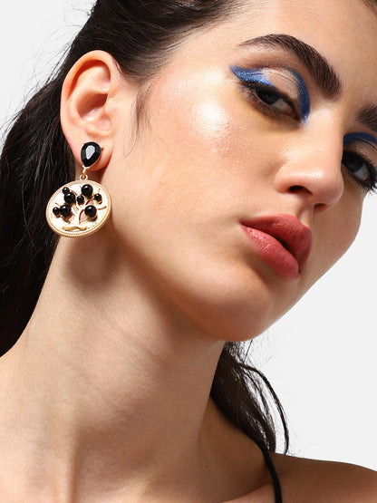 Gold Plated Party Designer Stone Drop Earring For Women
