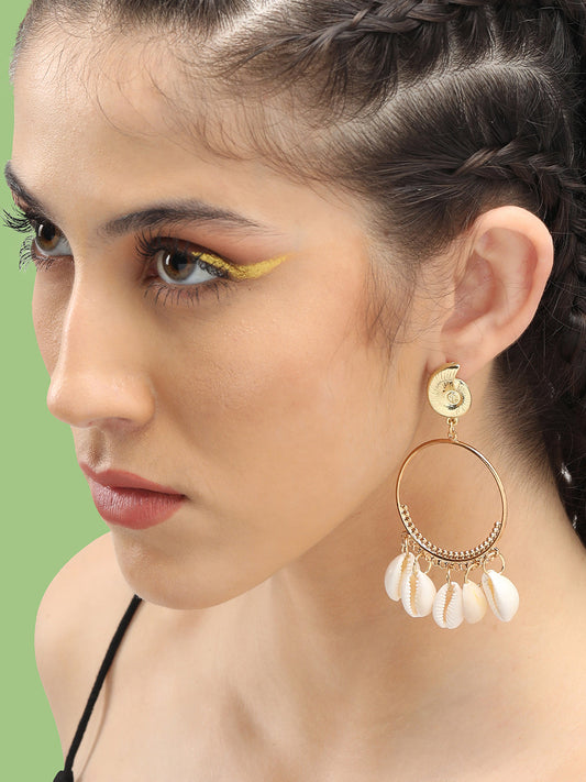 Gold Plated Party Designer Stone Drop Earring For Women