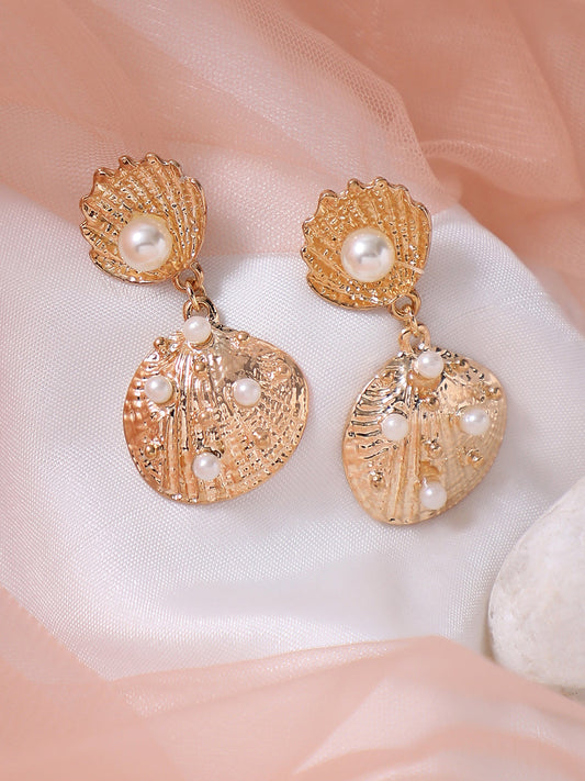 Gold Plated Party Designer Stone Drop Earring