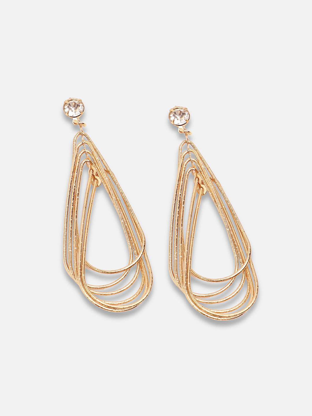 Gold Plated Party Designer Stone Drop Earring