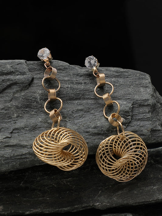 Gold Plated Party Designer Stone Drop Earring For Women