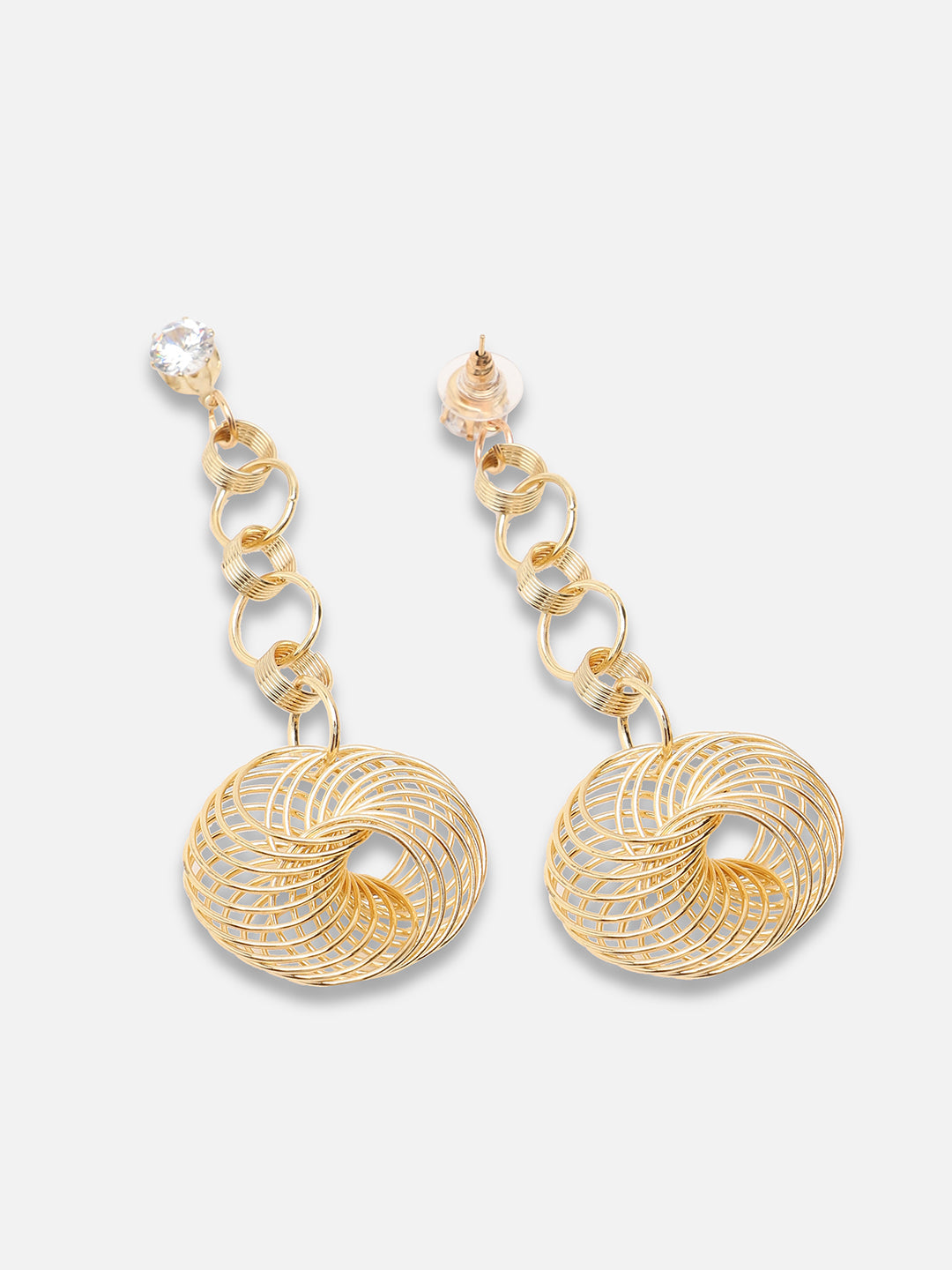 Gold Plated Party Designer Stone Drop Earring For Women