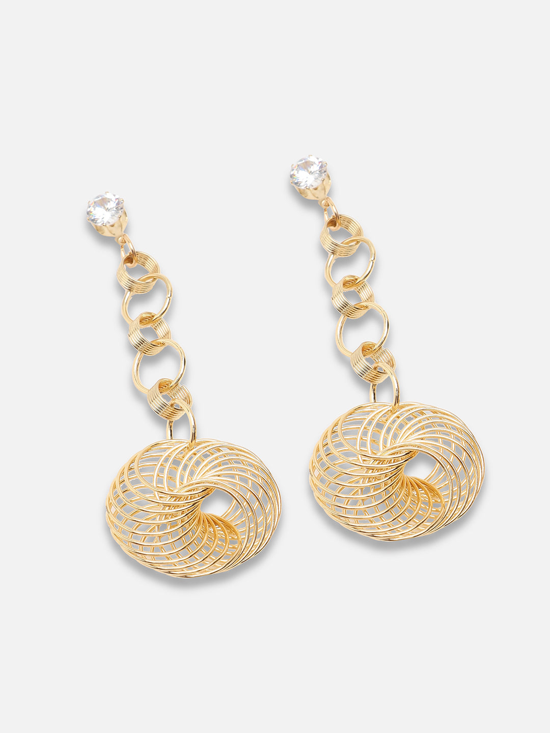 Gold Plated Party Designer Stone Drop Earring For Women