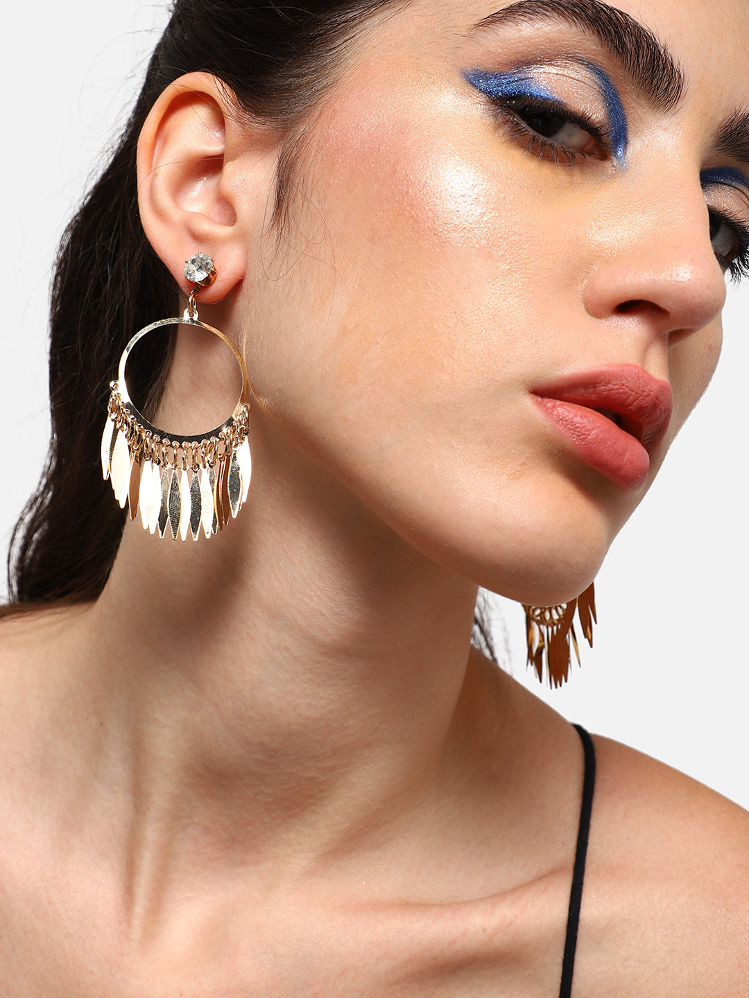 Gold Plated Party Designer Stone Drop Earring For Women
