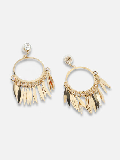 Gold Plated Party Designer Stone Drop Earring For Women
