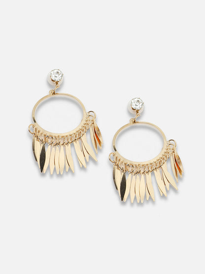 Gold Plated Party Designer Stone Drop Earring For Women