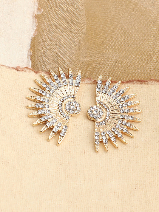 Gold Plated Party Designer Stone Stud For Women