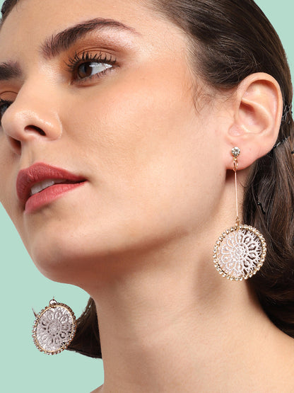 Gold Plated Party Designer Stone Drop Earring For Women