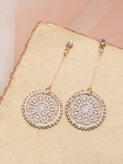 Gold Plated Party Designer Stone Drop Earring For Women