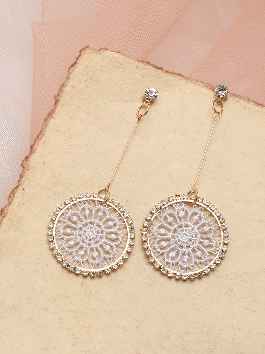 Gold Plated Party Designer Stone Drop Earring For Women