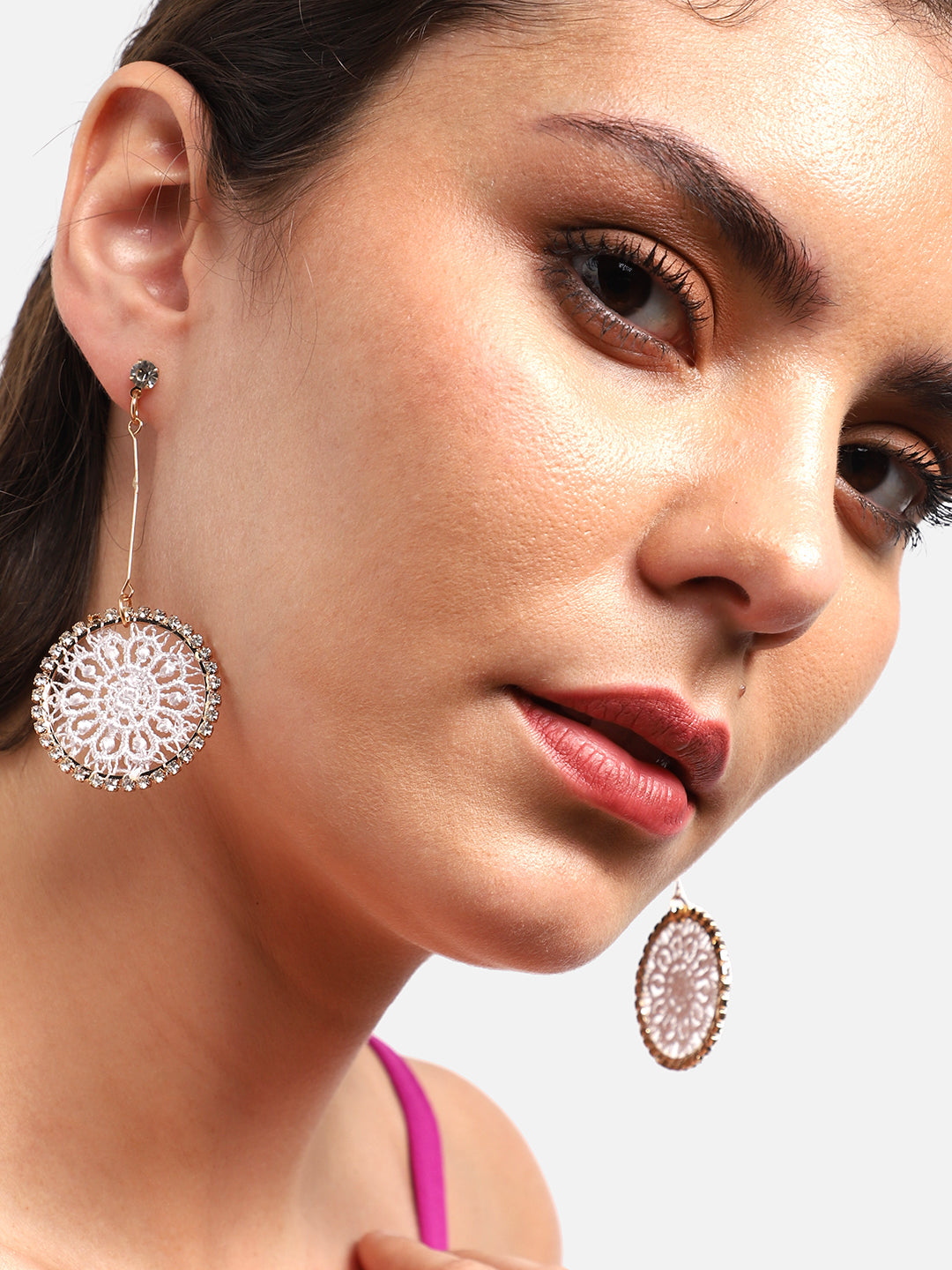 Gold Plated Party Designer Stone Drop Earring For Women