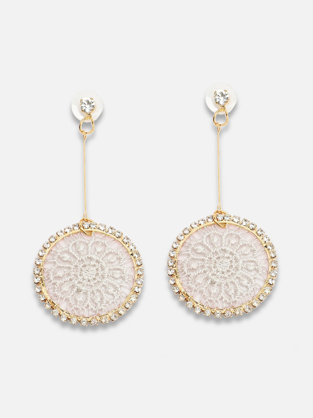 Gold Plated Party Designer Stone Drop Earring For Women