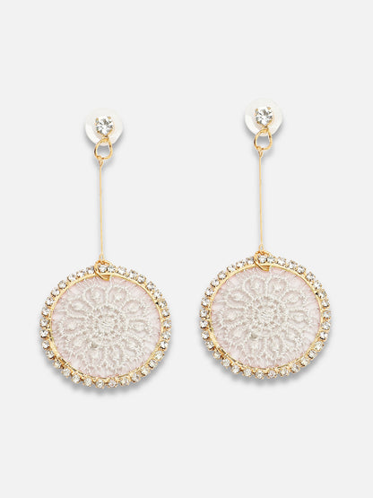 Gold Plated Party Designer Stone Drop Earring For Women